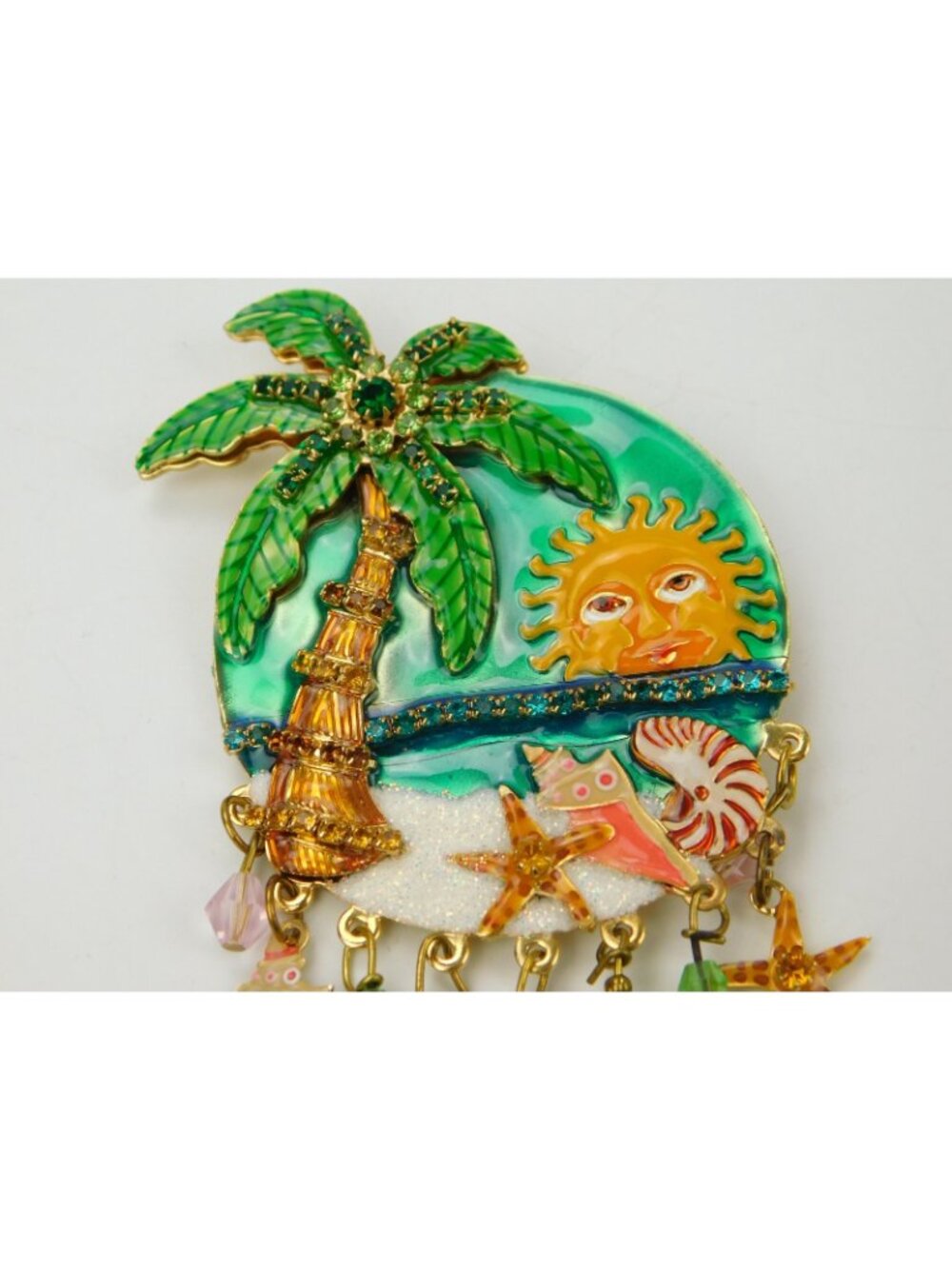 LATR 2GO Lunch At the Ritz Tropical Beach Brooch Enhancer Pendant Sun Palm 4.5" - Picture 3 of 6